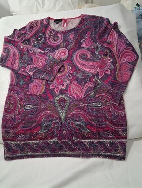 Talbots Pink and Purple Cashmere Sweater Top